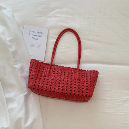 Woven Hollow Shoulder Bag – Women's Summer Beach Handbag & Purse