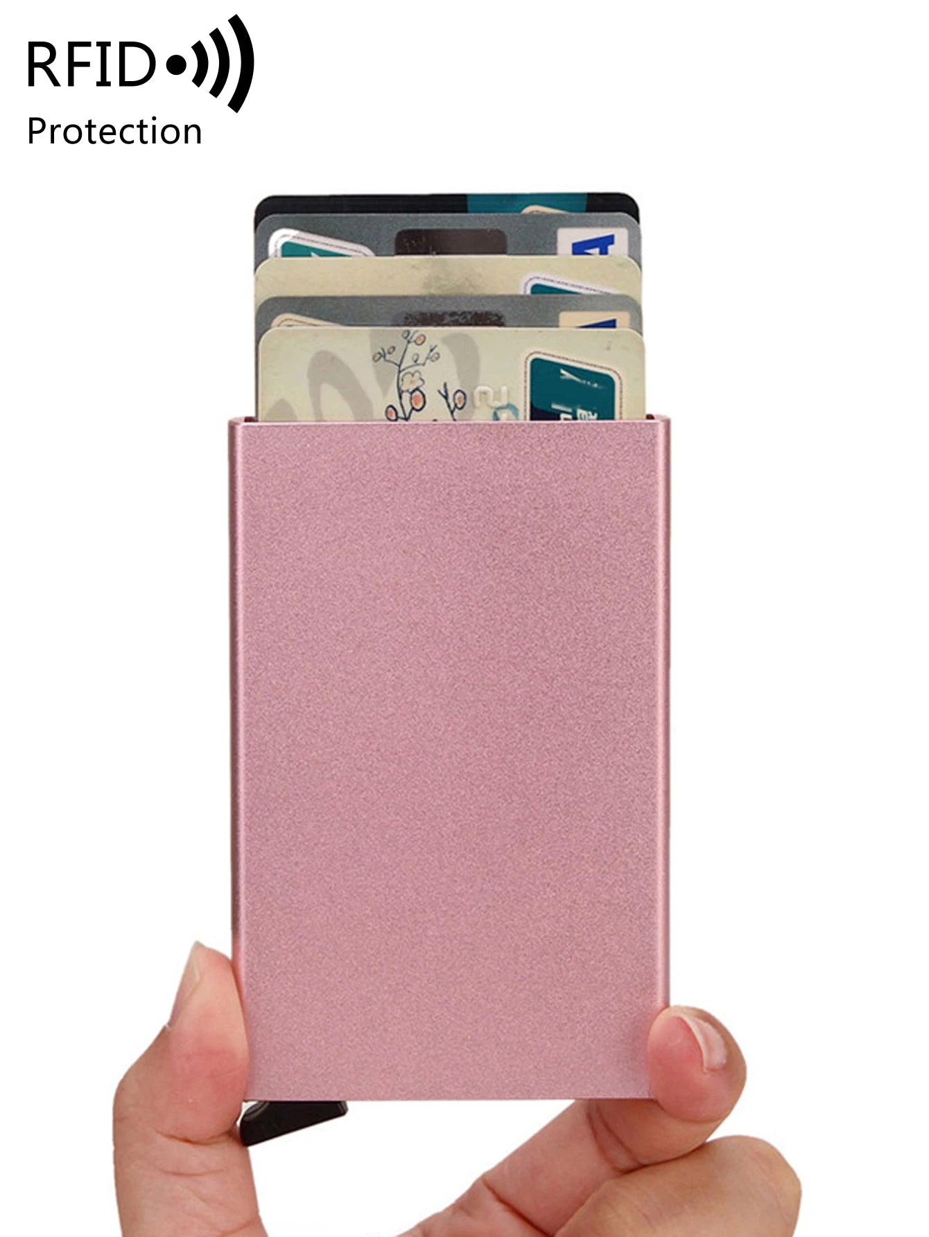 RFID Blocking Aluminum Card Holder with Auto Pop-Up