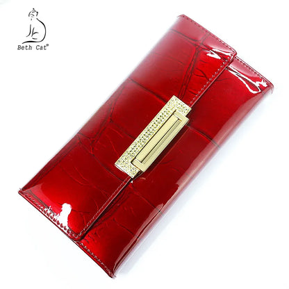 Luxury Stone Pattern Women's Long Leather Wallet