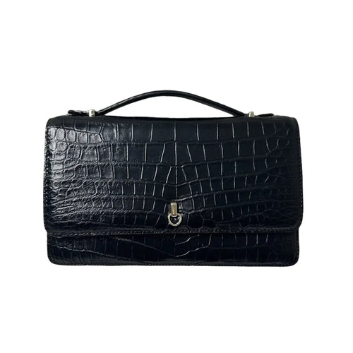 Crocodile Leather Flap Bag – Women's Matte Crossbody