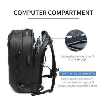 Vacuum Compression Travel Backpack – 17" Laptop, Large Capacity, Business