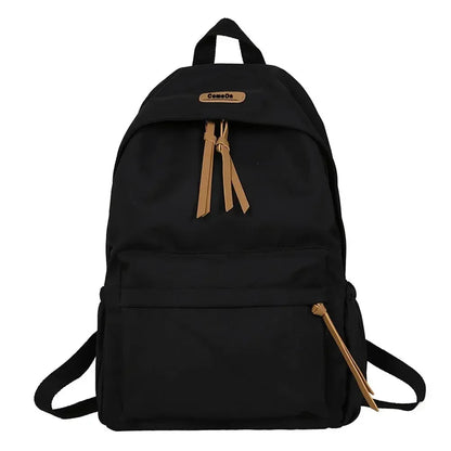 Large Capacity Women's School Backpack – Solid Color College Bag