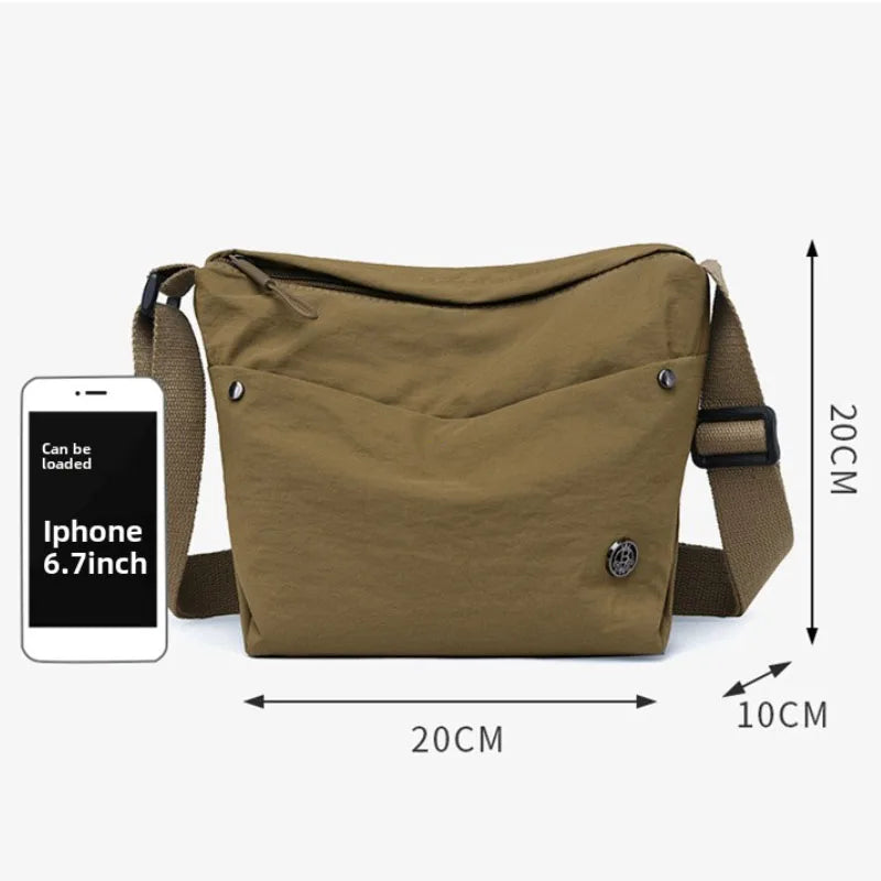 Lightweight Nylon Crossbody Bag – Wide Strap Women's Shoulder Bag