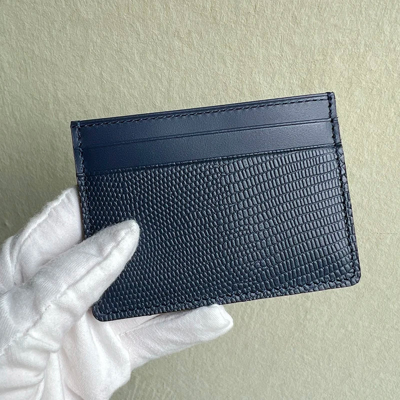 Genuine Leather Card Wallet with Free Monogram – Men's Slim Cardholder