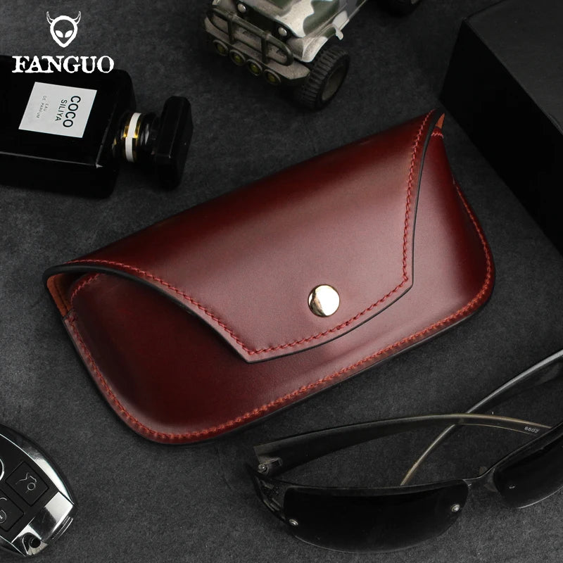 Genuine Leather Eyeglasses Case – Portable Sunglasses Holder for Men & Women