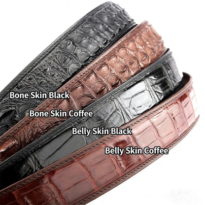 Crocodile Leather Men's Belt – Exotic Style, No Buckle