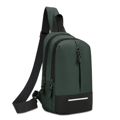 Men's Oxford Crossbody Chest Bag with Multiple Compartments
