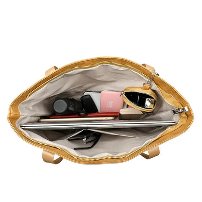 Large Capacity PVC Tote Bag with Mini Coin Purse – Women's Shoulder Bag