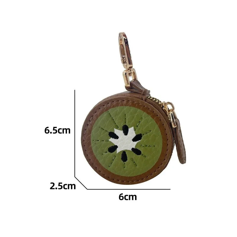Fruit Coin Purse Keychain – Cute Mini Leather Zipper Pouch