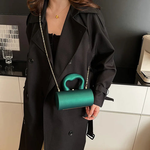 Acrylic Cylinder Clutch Purse – Luxury Evening Bag with Chain Strap