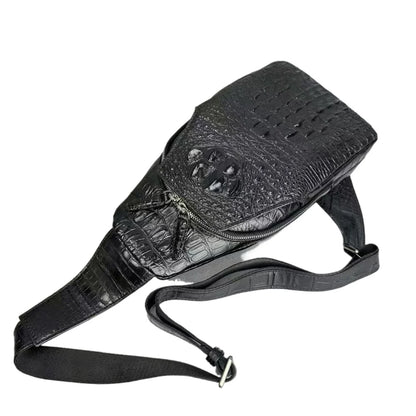 Crocodile Leather Cross-Body Bag for Men – Travel Shoulder Bag