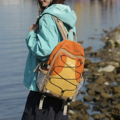 Color Contrast Women's Backpack Large Capacity Laptop Bag