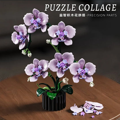 Orchid Flower Building Blocks Bonsai Set – 619 Pcs