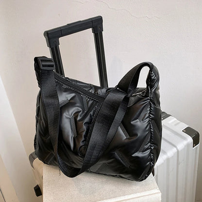 Quilted Puffy Hobo Bag – Women's Large Padded Shoulder Tote