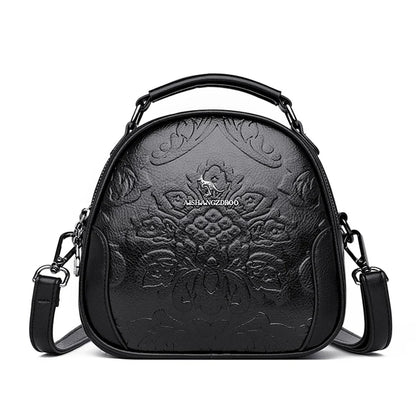 Floral Print Leather Crossbody Bag for Women