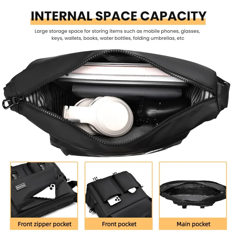 Men's Messenger Bag Multi-Layer Crossbody Shoulder Bag