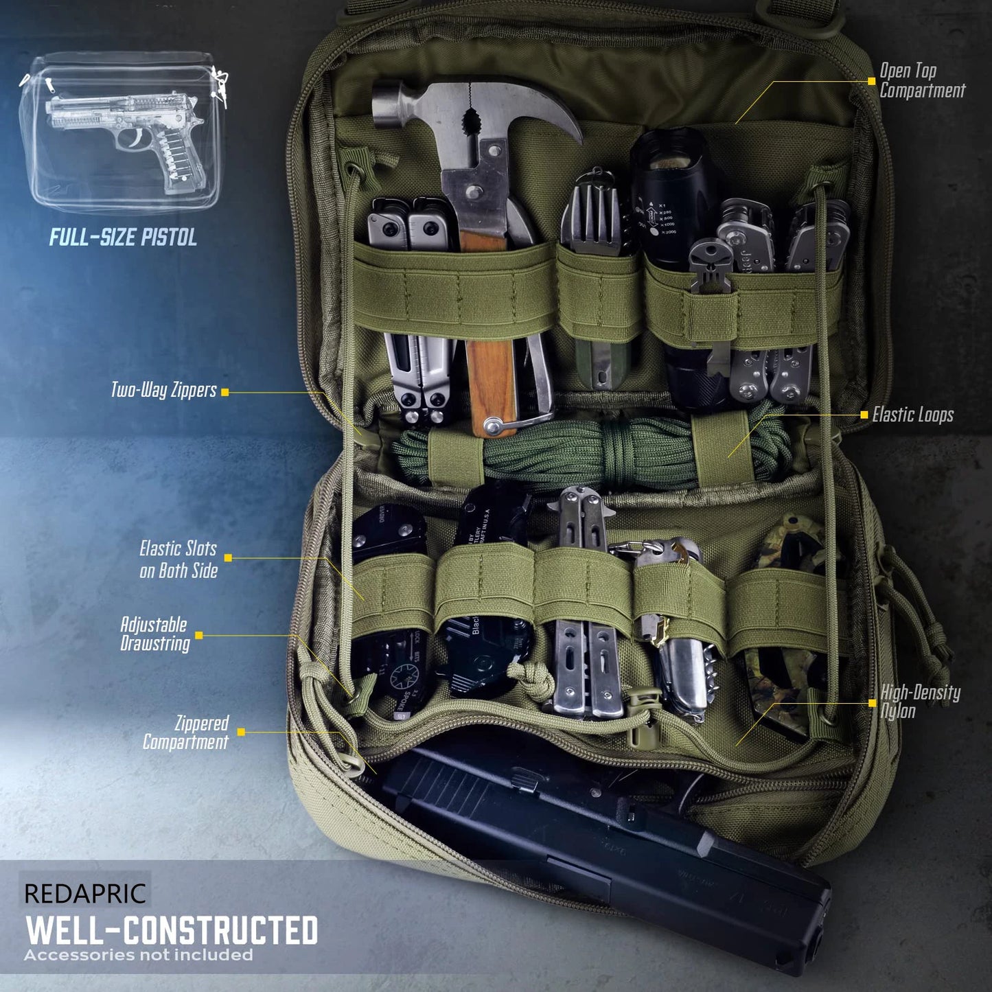Tactical Admin Pouch MOLLE EDC EMT Utility Pouch Double Layer