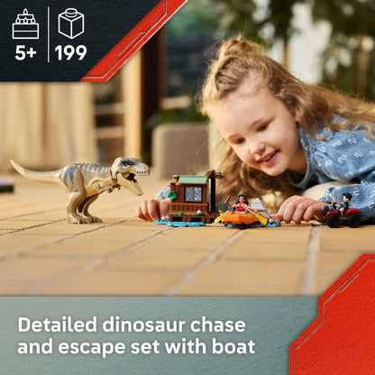 LEGO Jurassic World 76975 T. Rex River Escape – 199-Piece Building Set