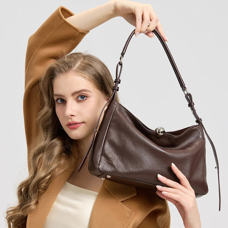 Women's Genuine Leather Crossbody Bag Large Capacity
