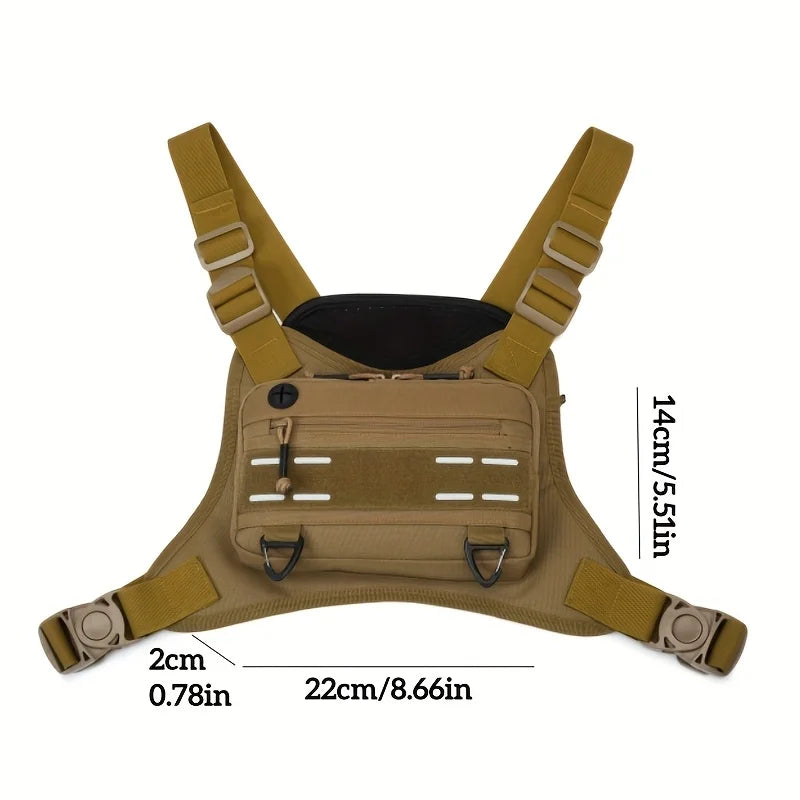Tactical MOLLE Chest Rig Vest Bag – Airsoft Hunting Shoulder Pack