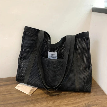 Mesh Tote Bag for Women – Large Beach & Shopping Shoulder Bag