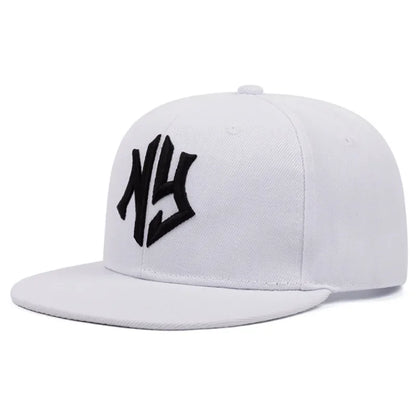 NY Embroidery Snapback Baseball Cap – Unisex Flat Brim Hat