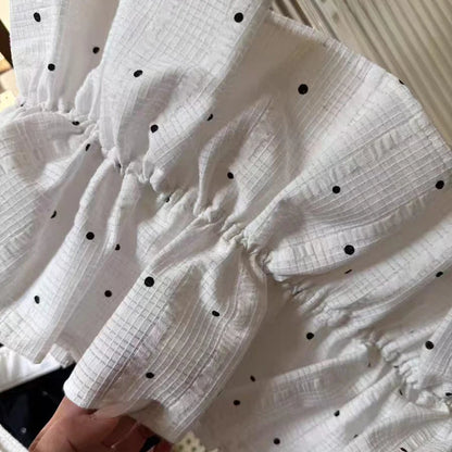 Korean Style Polka Dot Ruffle Shoulder Bag Women S Large Capacity Tote Magnetic Buckle Design