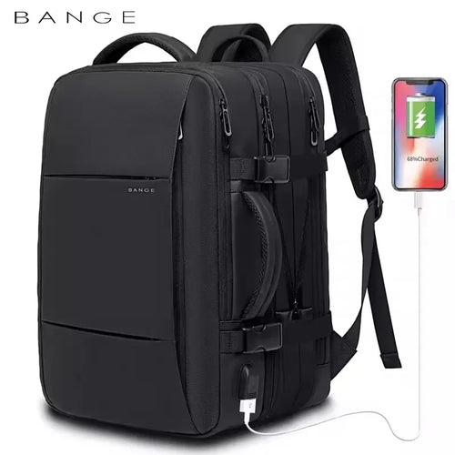 Expandable Laptop Backpack 45L – Waterproof Travel & Business Bag with USB Port