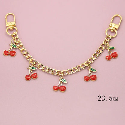 Cherry Charm Bag Chain Extension with Gold-Tone Clips