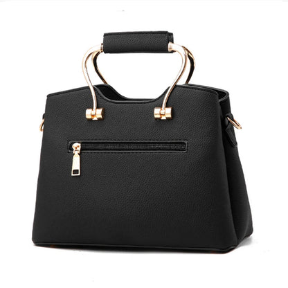 Women's PU Leather Crossbody Handbag with Metal Handle