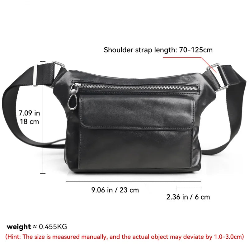 Men's Genuine Leather Crossbody Waist Bag