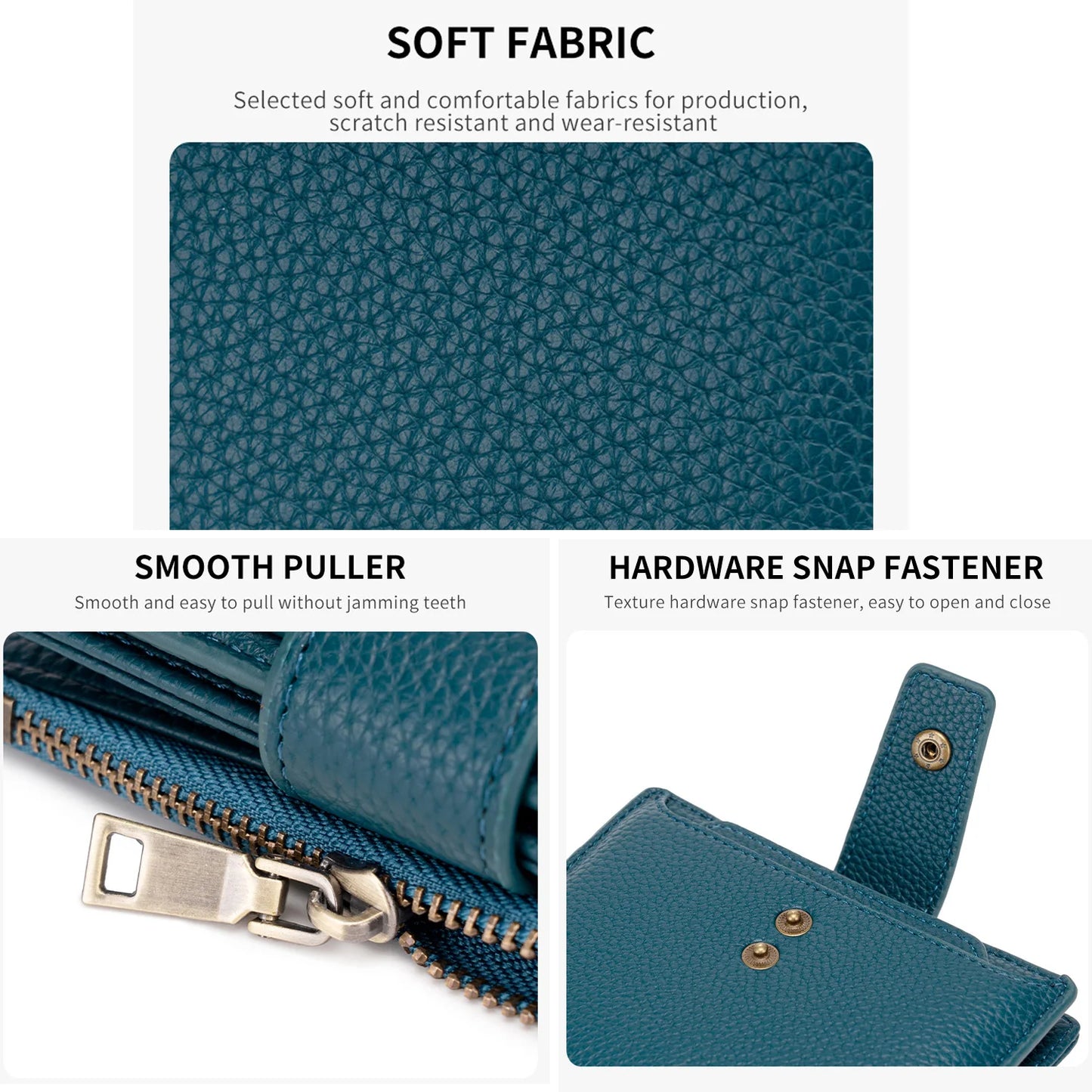 RFID Blocking Women's Short Wallet with Large Capacity