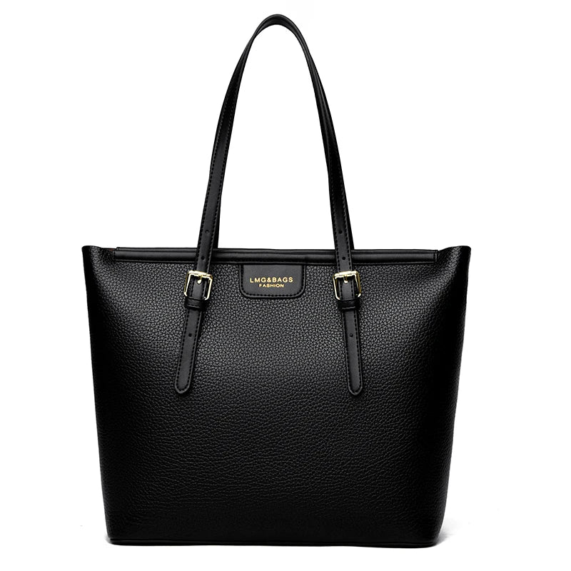 Soft Leather Tote Bag for Women – Large Work & Commute Shoulder Bag