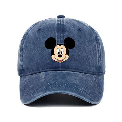 Cartoon Print Washed Baseball Cap – Unisex Vintage Snapback Hat