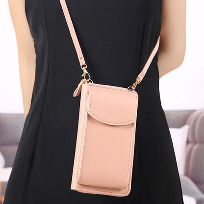 Women's PU Leather Phone Crossbody Bag & Wallet
