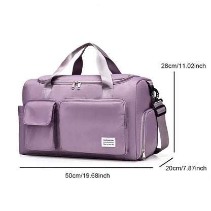 Large Capacity Weekender Duffle Bag with Shoe Compartment