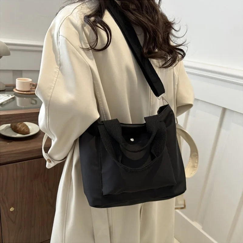 Large Capacity Canvas Crossbody Tote Bag – Women's Commuter Shoulder Bag