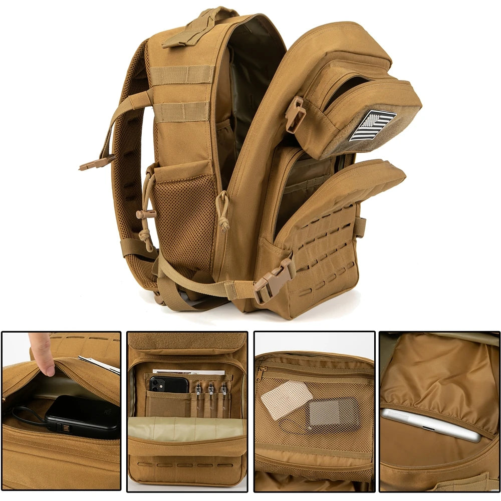 25L Tactical Backpack – EDC, Hiking, Gym & Survival Rucksack for Men & Women