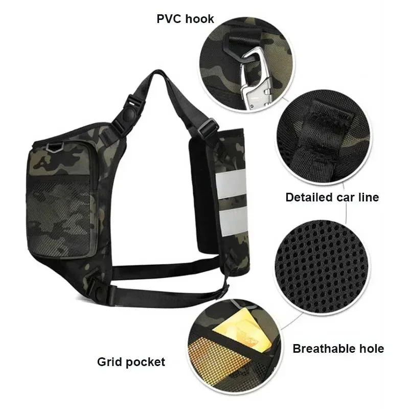 Men's Tactical Chest Bag Vest – Outdoor Sports & Cycling Rig
