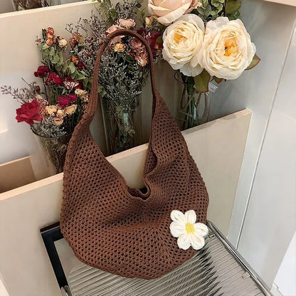 Hollow Weave Straw Beach Tote Bag – Bohemian Large Capacity Shoulder Bag