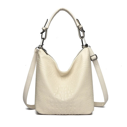 Crocodile Pattern Hobo Bag for Women – Leather Shoulder Crossbody