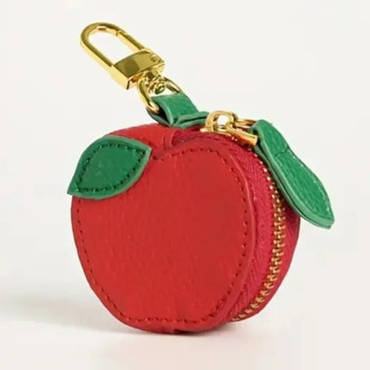 Fruit Coin Purse Keychain – Cute Mini Leather Zipper Pouch