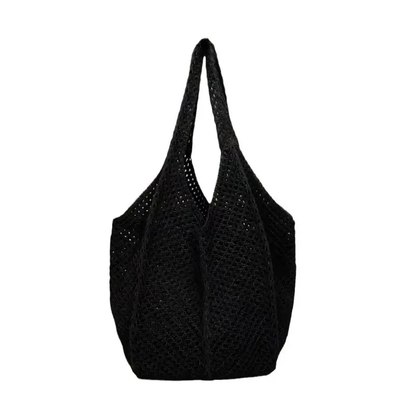 Crochet Mesh Tote Bag – Women's Large Hollow Woven Beach Bag