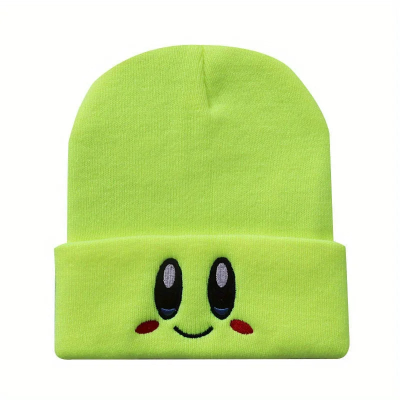 Unisex Cartoon Embroidered Big Eye Beanies Casual Hats Knitted Winter Warm Hat Hip Hop Skull Bonnet