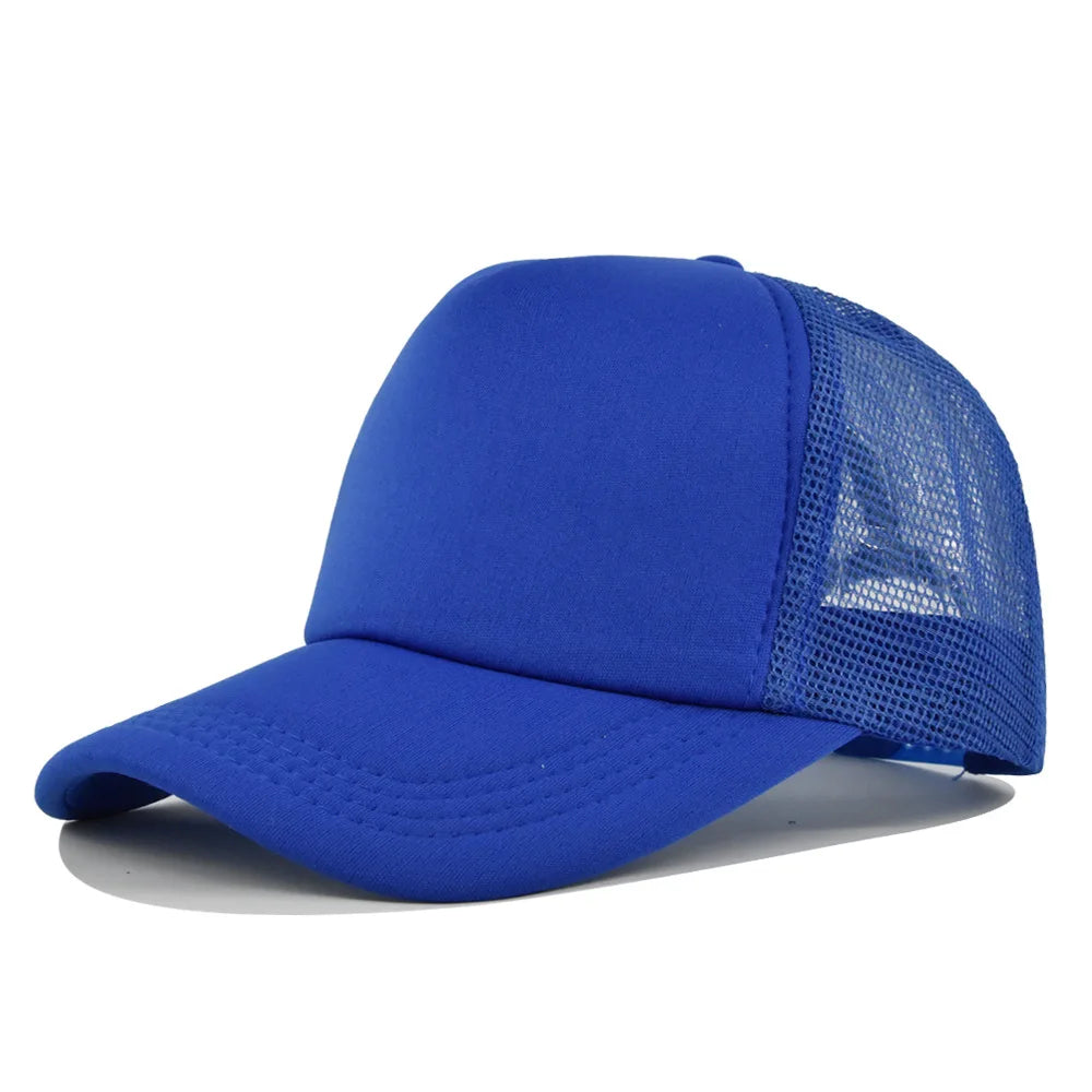 Plain Trucker Hat – Adjustable Mesh Snapback Baseball Cap