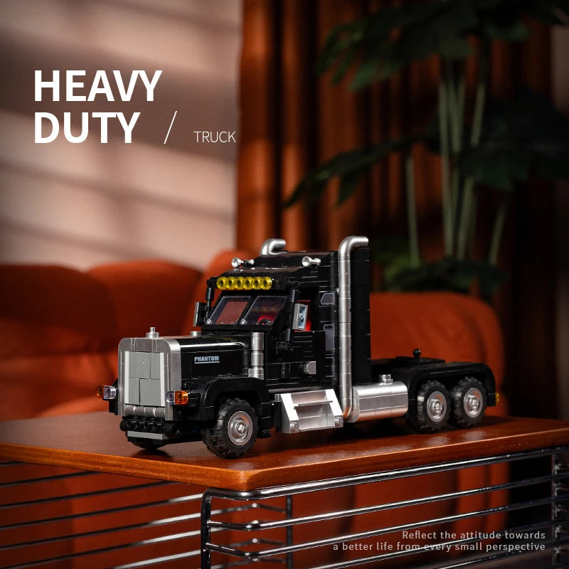 Heavy Duty Semi Truck MOC Building Blocks – Technic Trailer Transport Set
