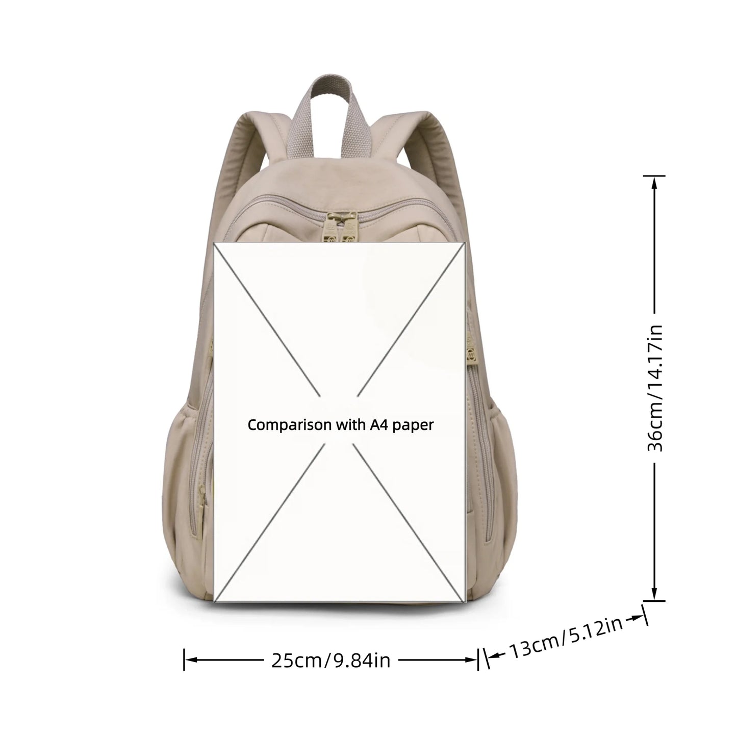Nylon Backpack for Women – Lightweight Multi-Pocket Daypack