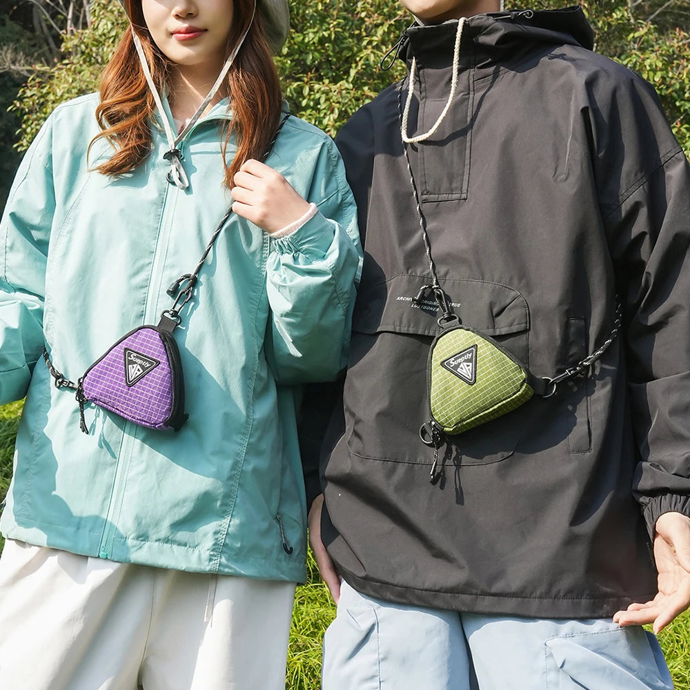 Triangle Mini Crossbody Bag – Japanese Style Key & Coin Pouch
