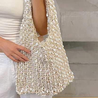 Pearl Beaded Shoulder Bag for Women – Luxury Summer Tote