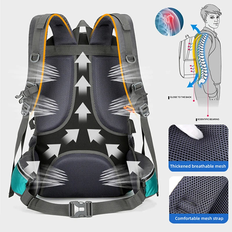 Hiking Backpack 50L Outdoor Sport Travel Bag with Reflective Strip